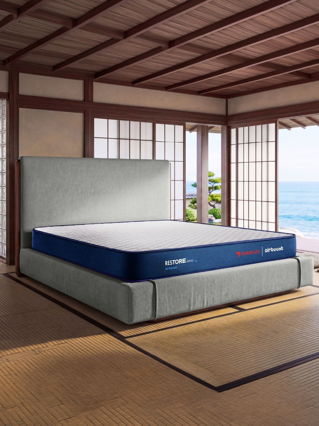 Duroflex Duroflex LiveIn Airboost White & Blue Single Mattress