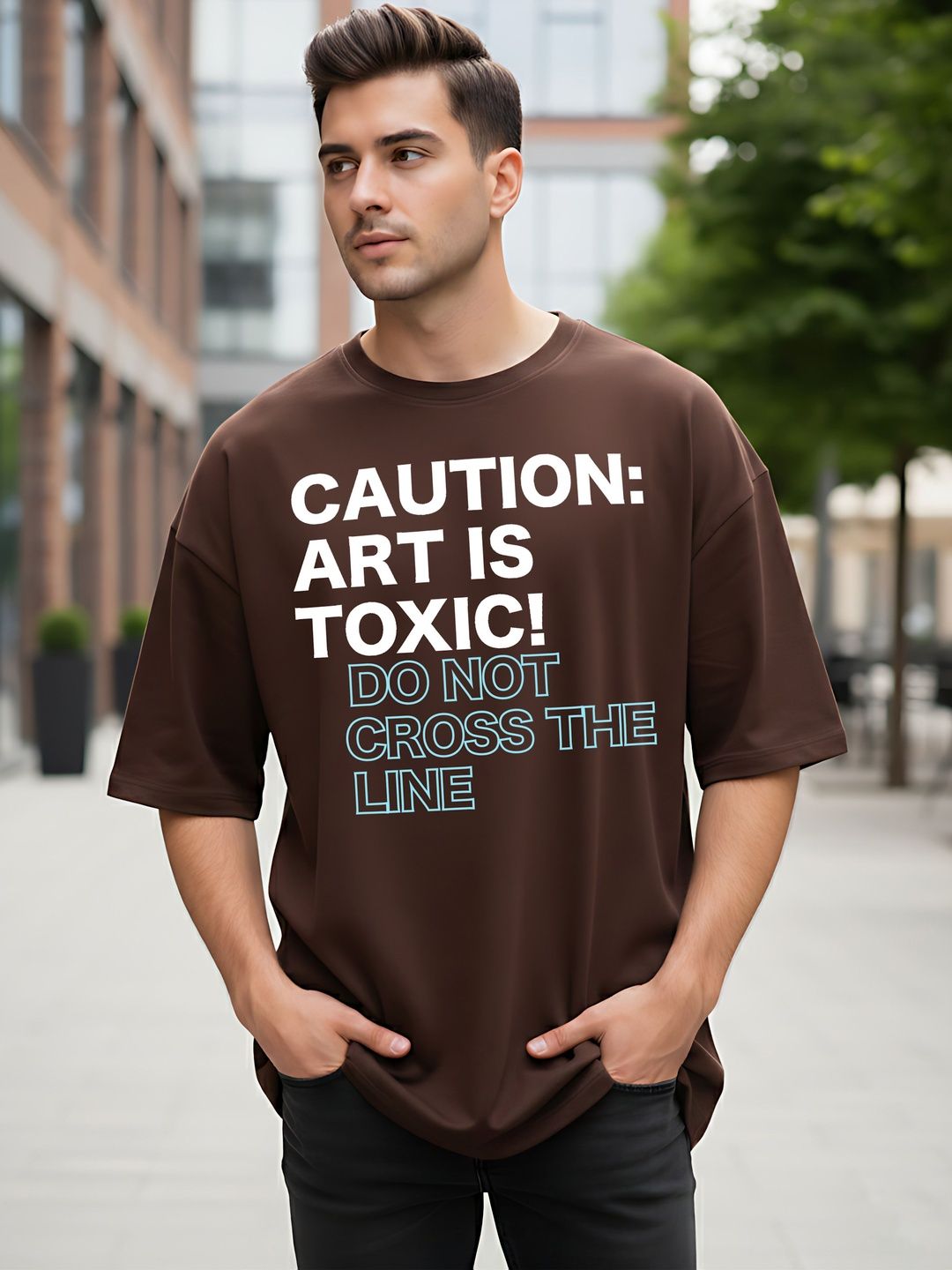Kook N Keech Men Typography Printed Drop-Shoulder Sleeves T-shirt