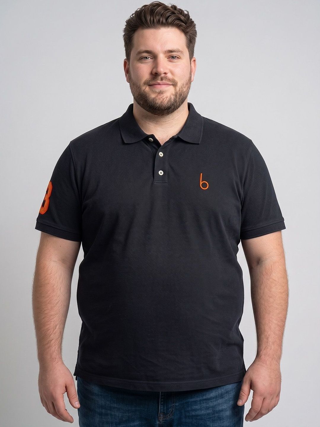 bigbanana Men Plus Size Polo Collar Anti Odour T-shirt