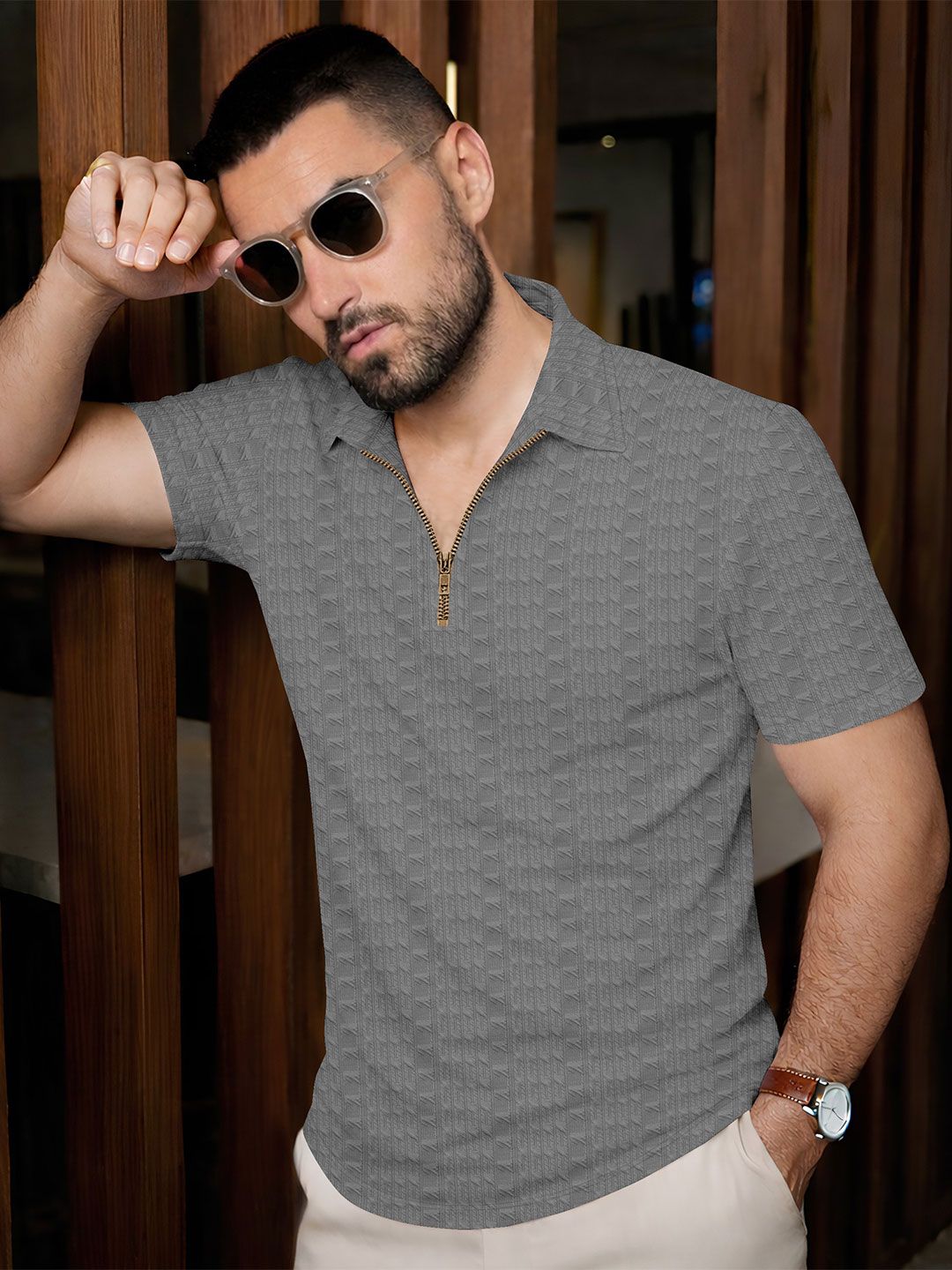 Moda Rapido Men Polo Collar T-shirt