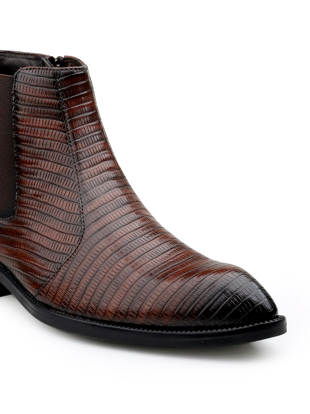 Buy Bxxy Men Textured Pointed Toe Ankle-Length Chelsea Boots