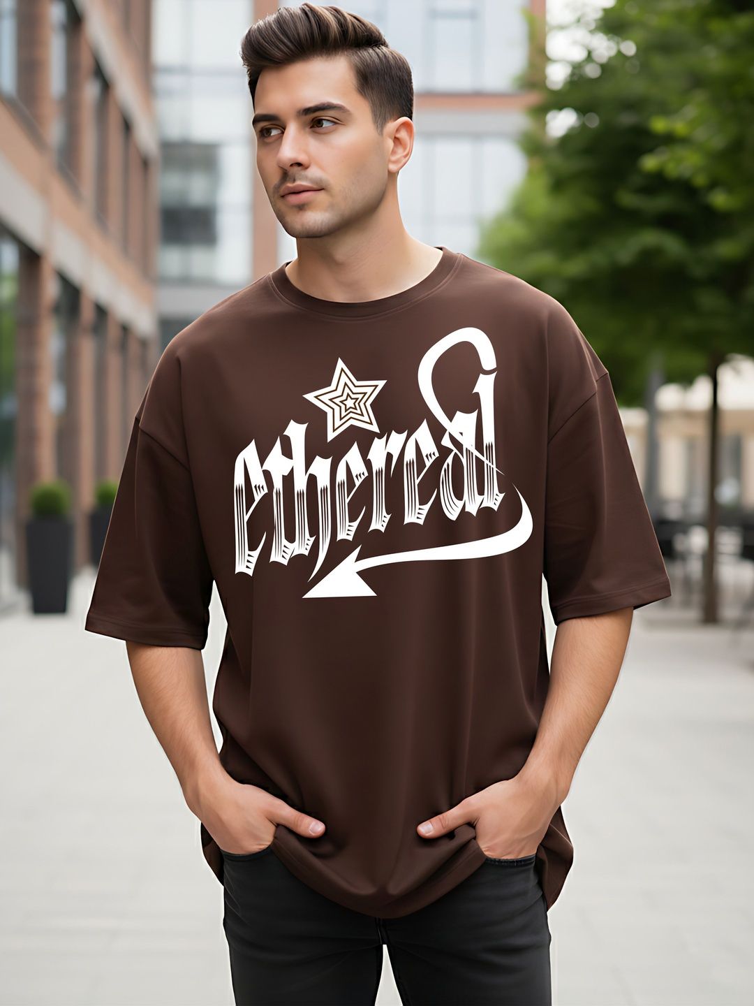 Kook N Keech Men Typography Printed Drop-Shoulder Sleeves T-shirt