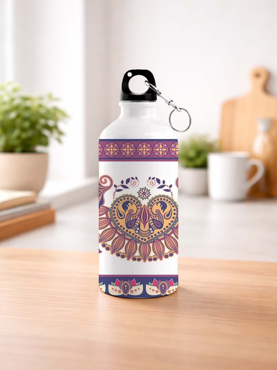 Giftii Maroon & White Single Aluminium Other Water Bottle