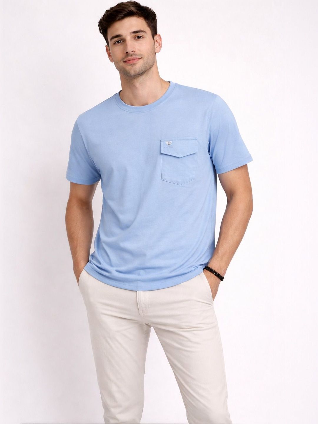 Parcel Yard Men Brand Logo Pockets T-shirt