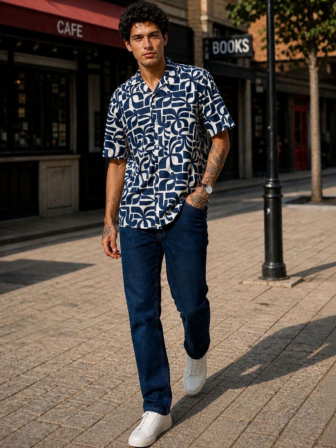 HERE&NOW Men Classic Printed Casual Shirt