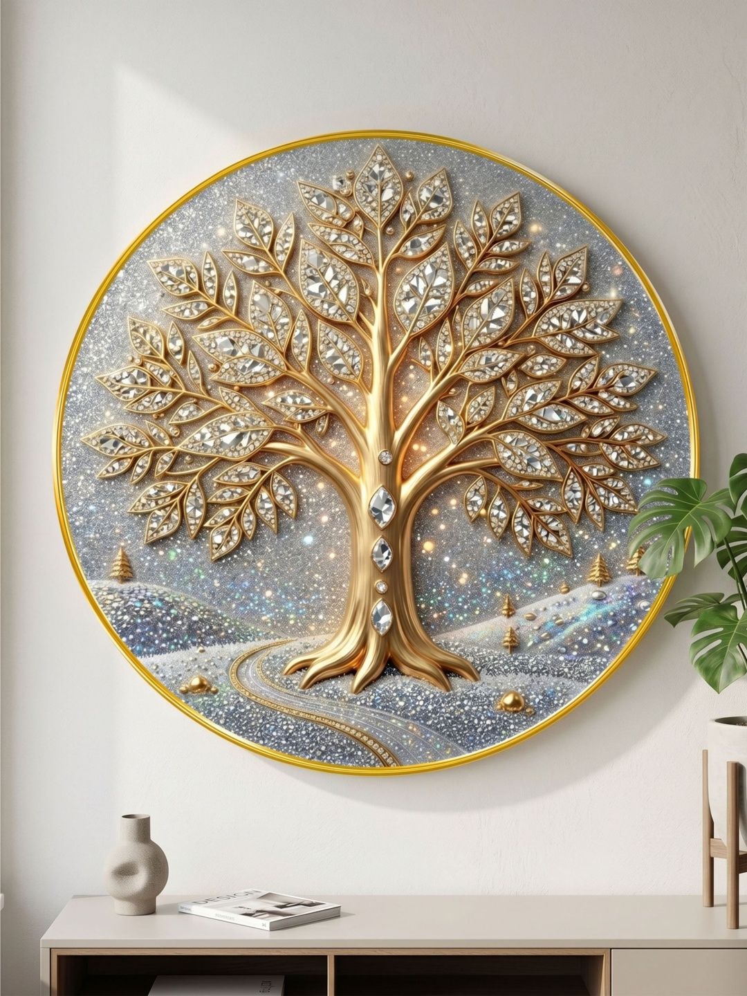SAF SAF Gold-Toned MDF Other Wall Paintings