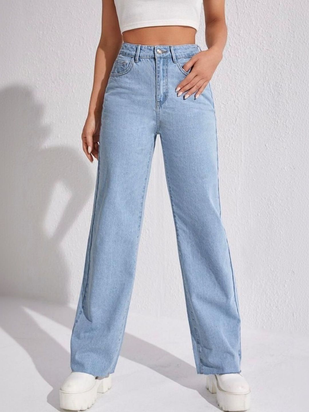 CORSICA Women Straight Fit High-Rise Stretchable Jeans