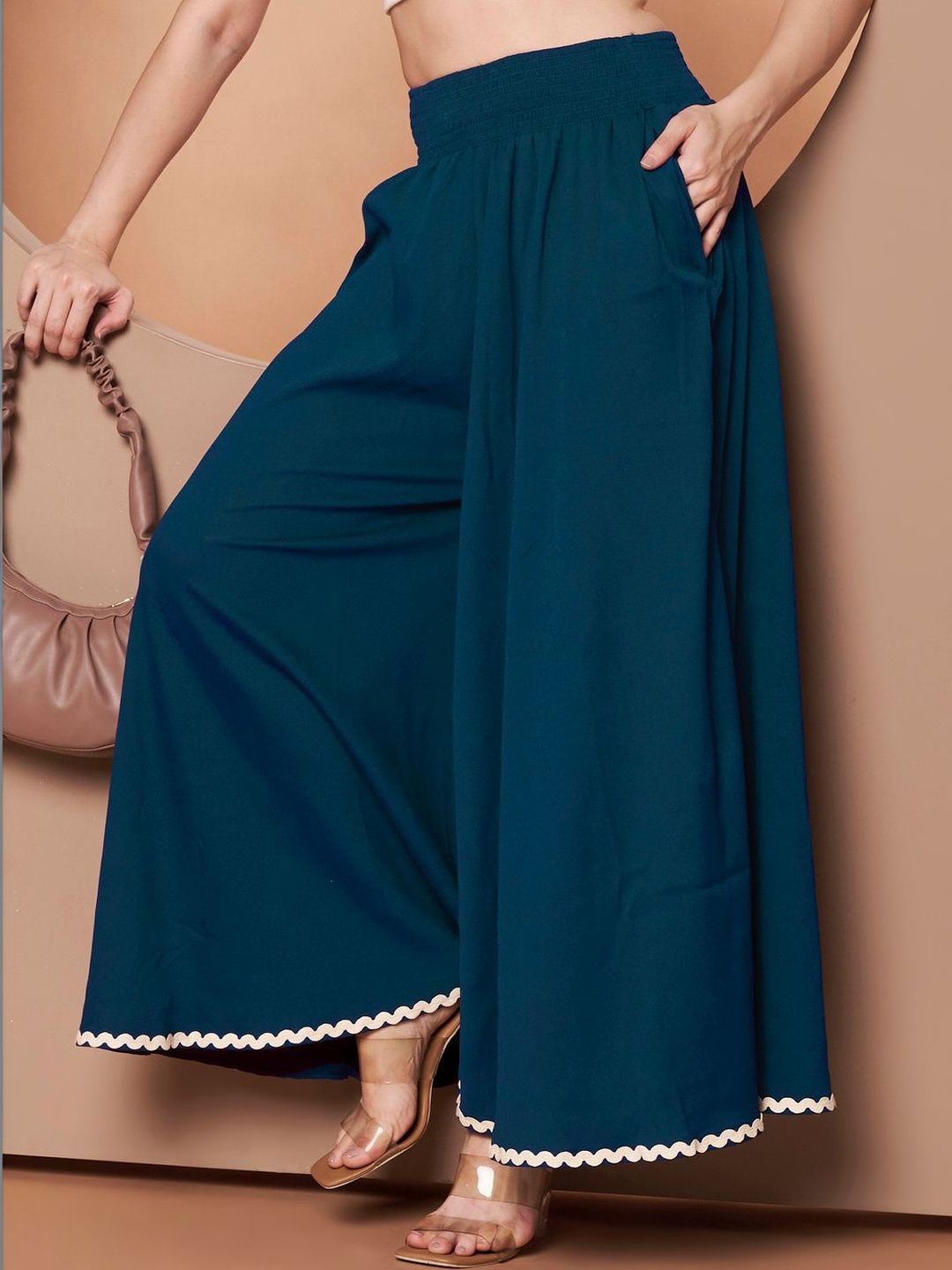 ZWERLON Women Flared Ethnic Palazzos