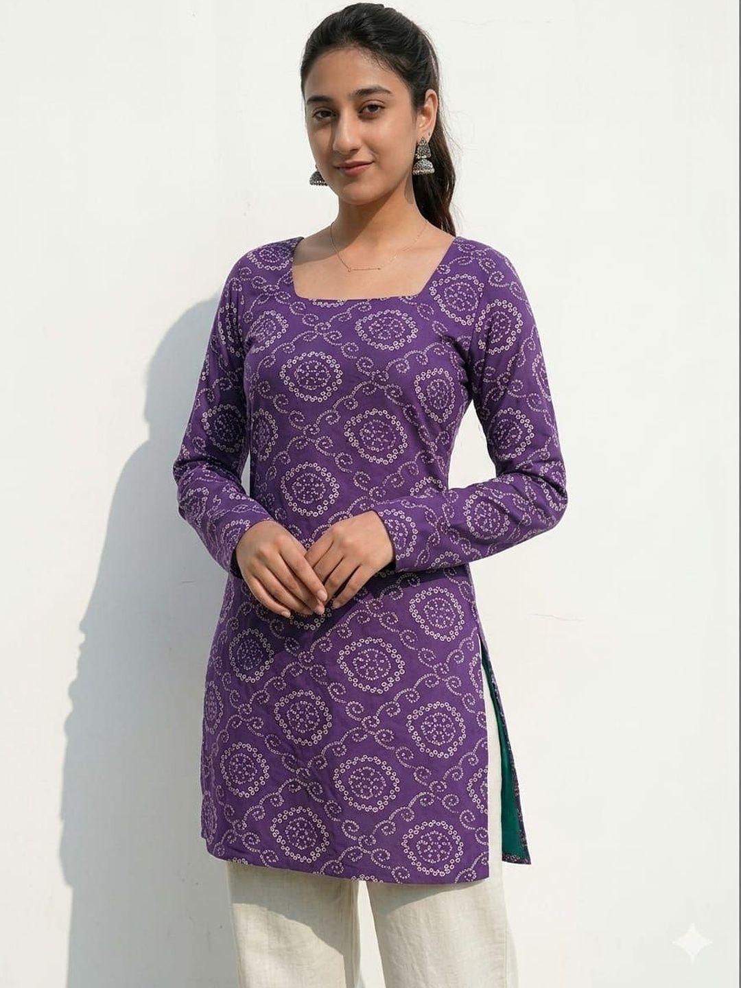 Classy Creation Ethnic Motifs Printed Square Neck Kurti