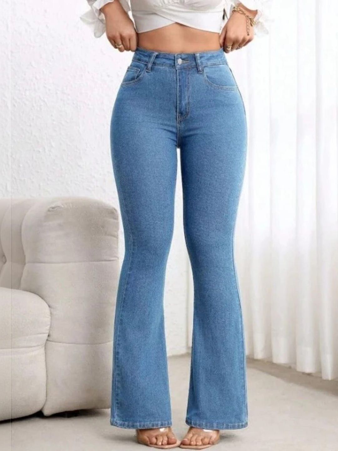 HERE&NOW Women Bootcut High-Rise Stretchable Jeans