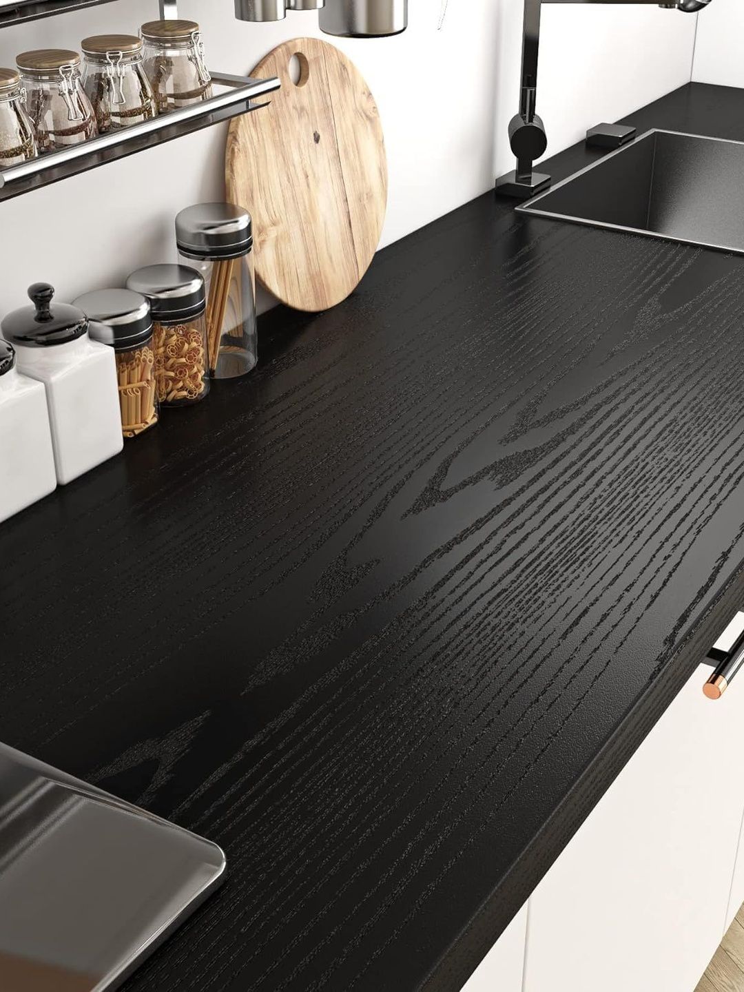 SUNBIRD SUNBIRD Black Wooden Design Waterproof Self-Adhesive Wallpaper