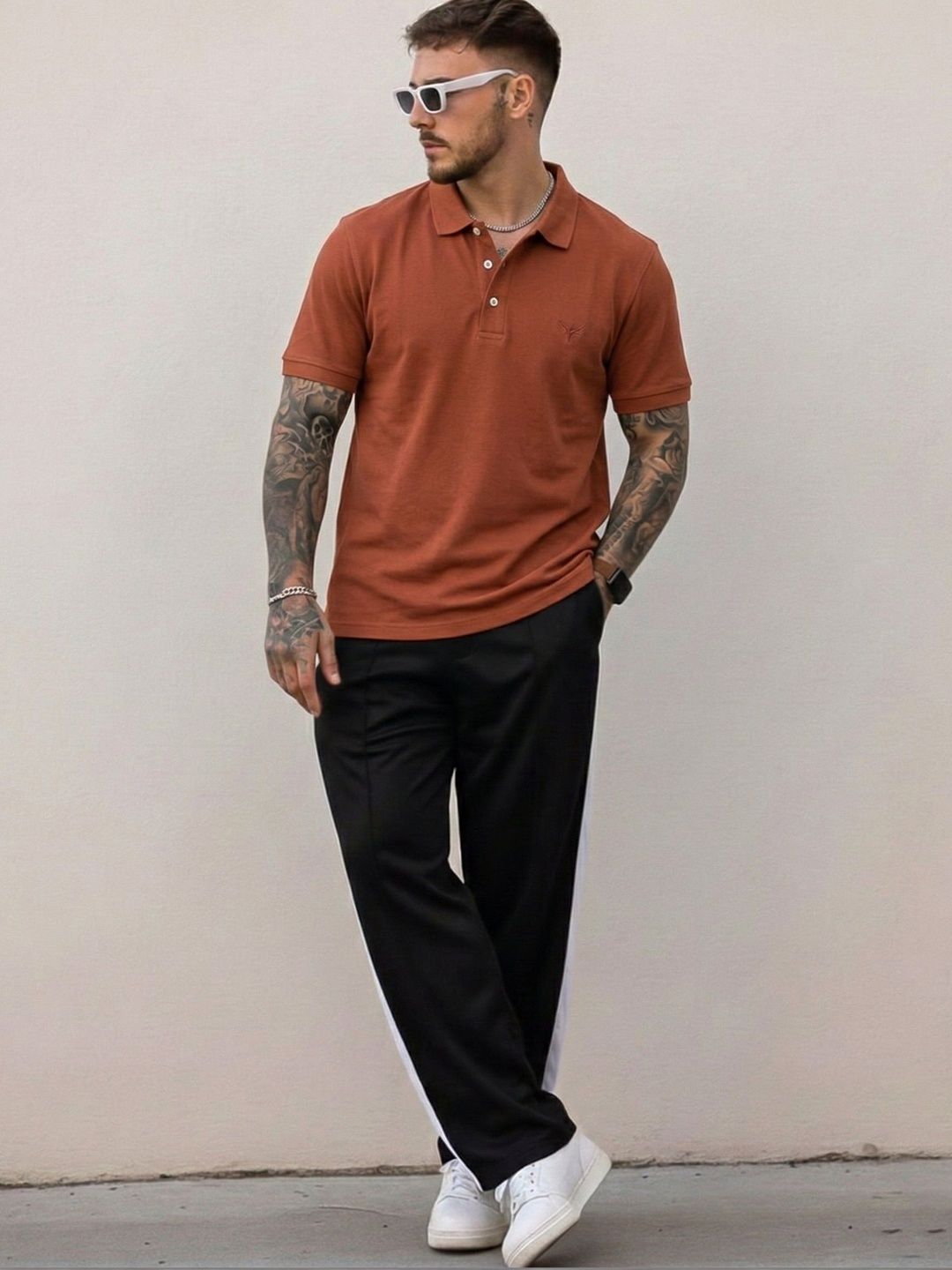 Utopium Men Polo Collar T-shirt