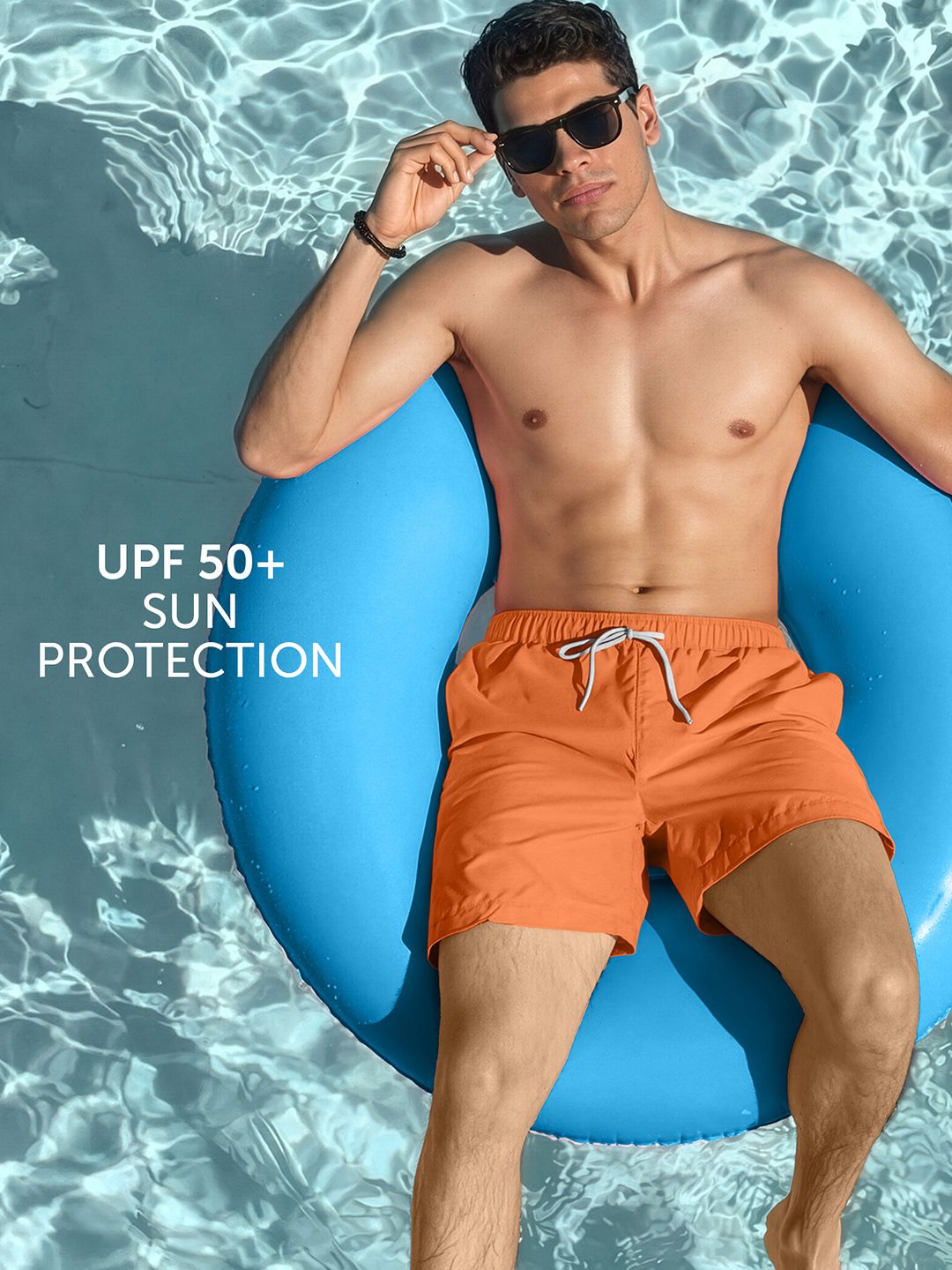Buy XYXX Men Solid Aqua Honey Orange Regular fit Quick Dry Swim
