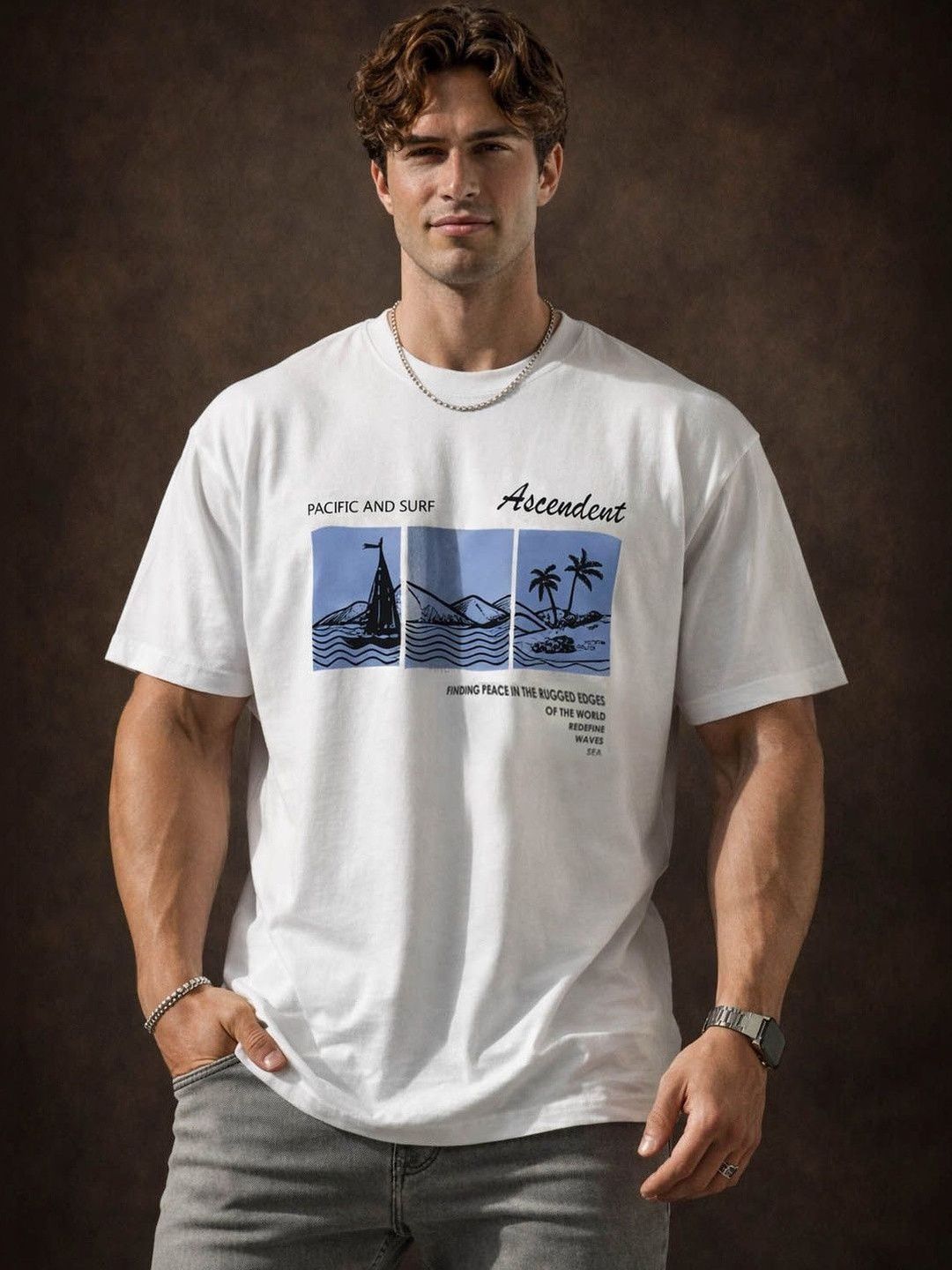 Mast & Harbour Men Printed T-shirt