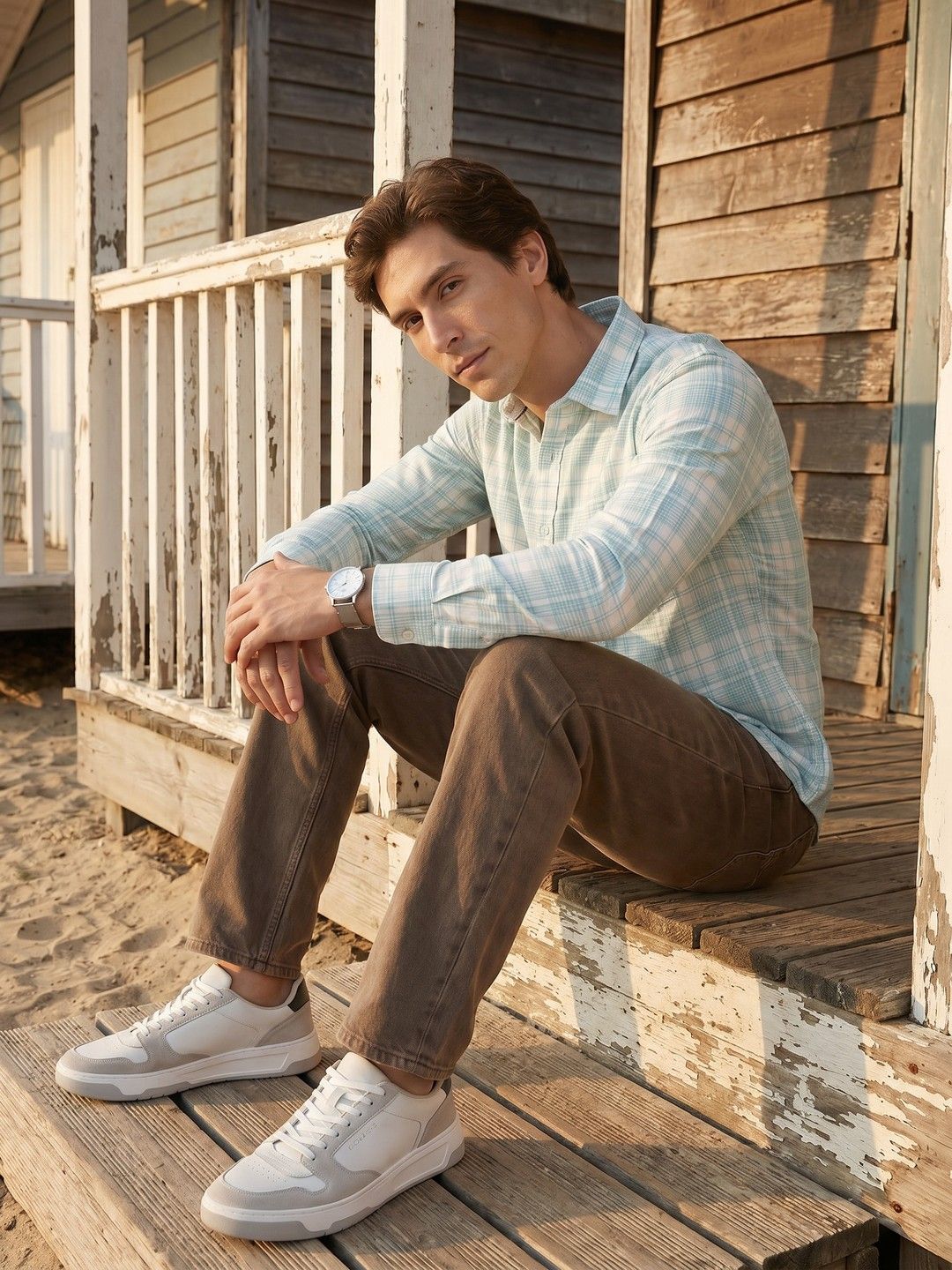 Mast & Harbour Checked Pure Cotton Casual Shirt