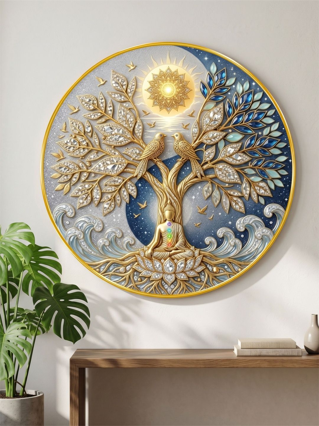 Livin'luxe Multicoloured MDF Religious Wall Paintings