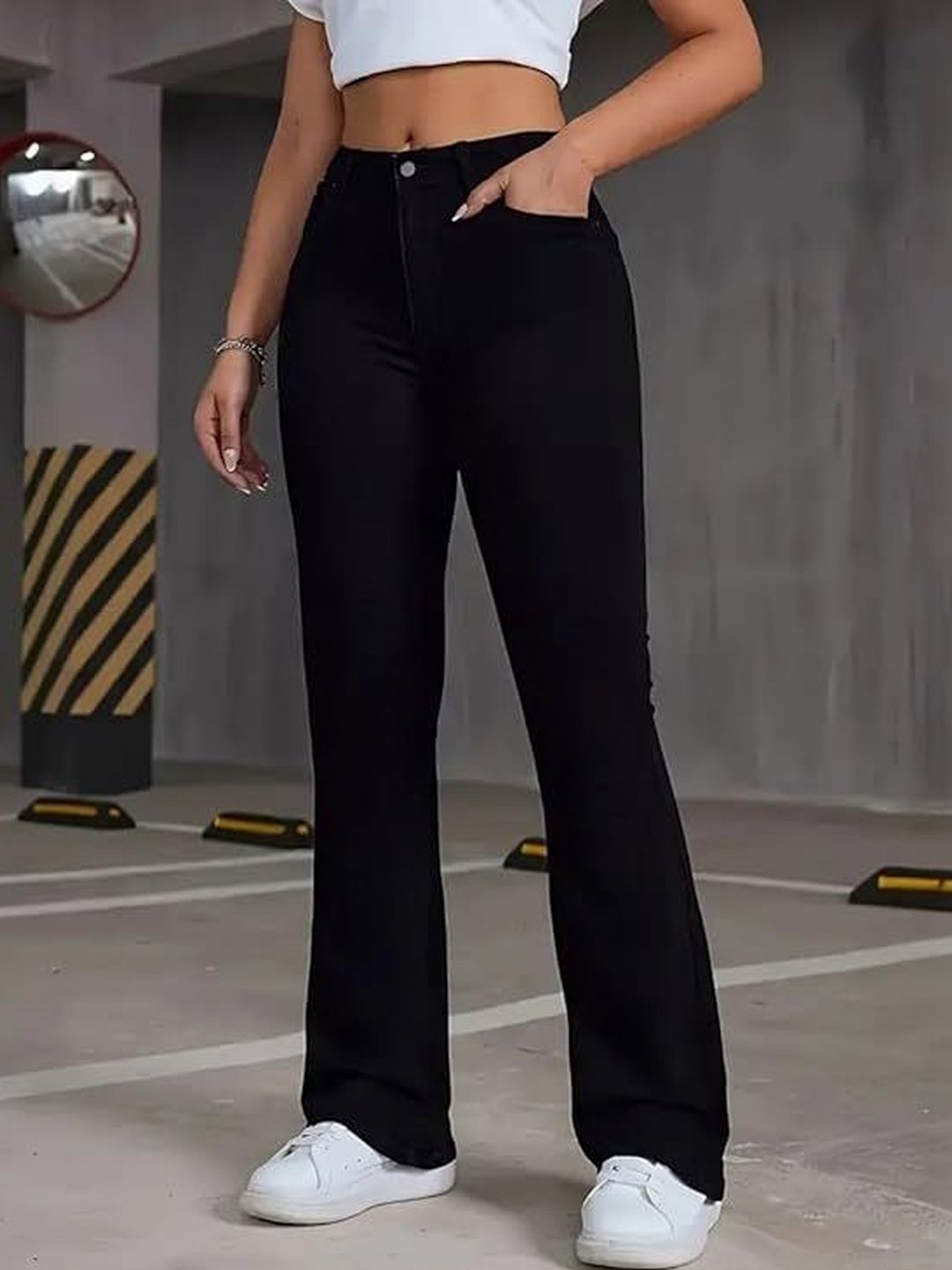 HERE&NOW HERE&NOW Women Bootcut High-Rise Stretchable Jeans