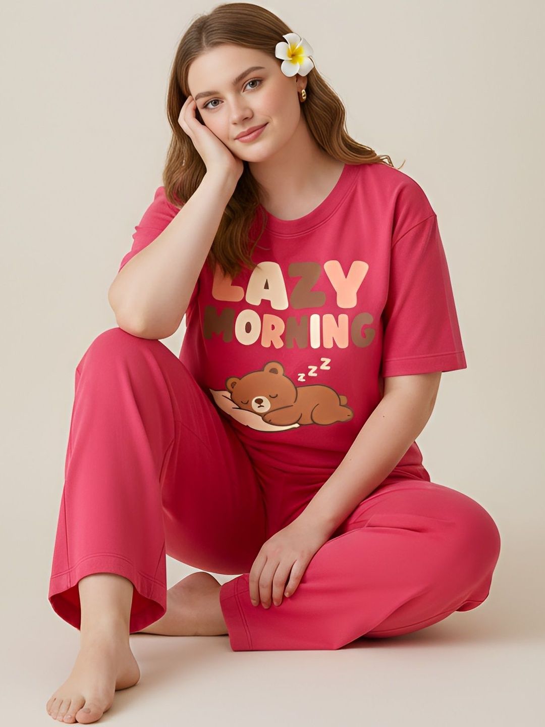 My Swag Cotton Printed T-shirt with Trousers