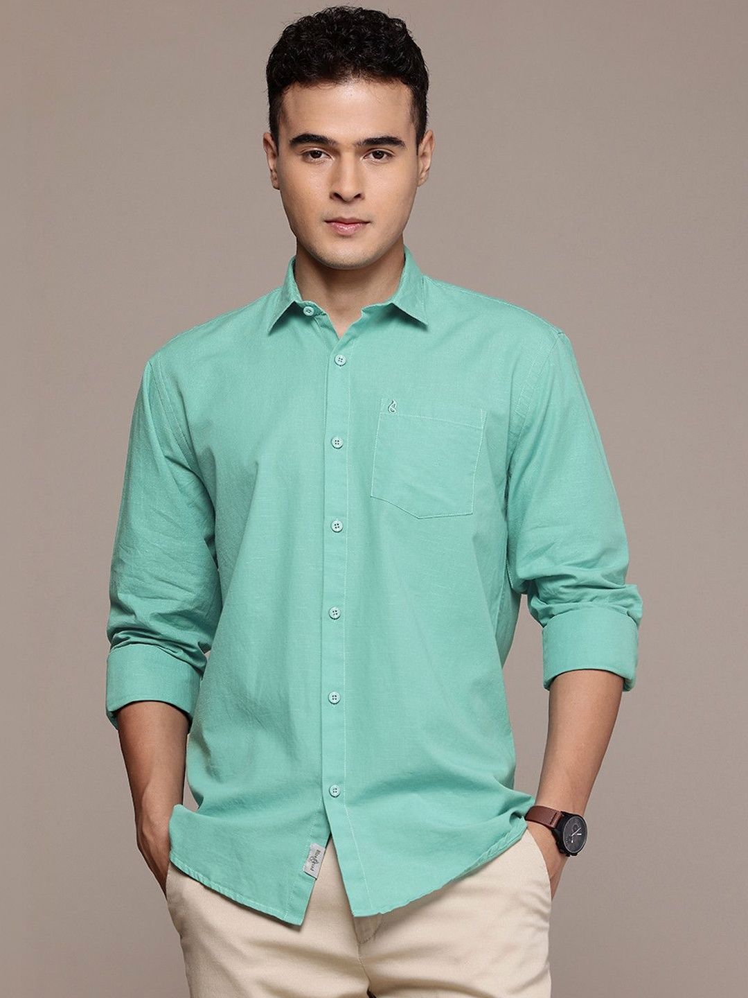 BS BLUE SQUAD Cotton Linen Casual Shirt