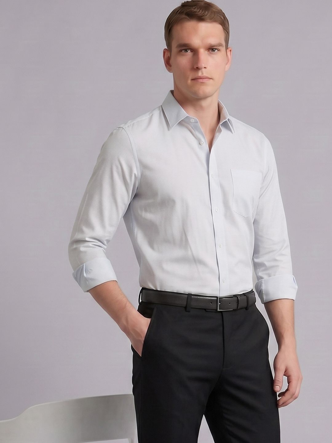 Blackberrys Micro Ditsy Printed Pure Cotton Formal Shirt