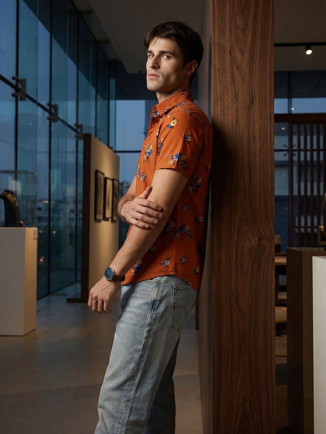 THE SHIRT CODE Floral Printed Pure Cotton Casual Shirt