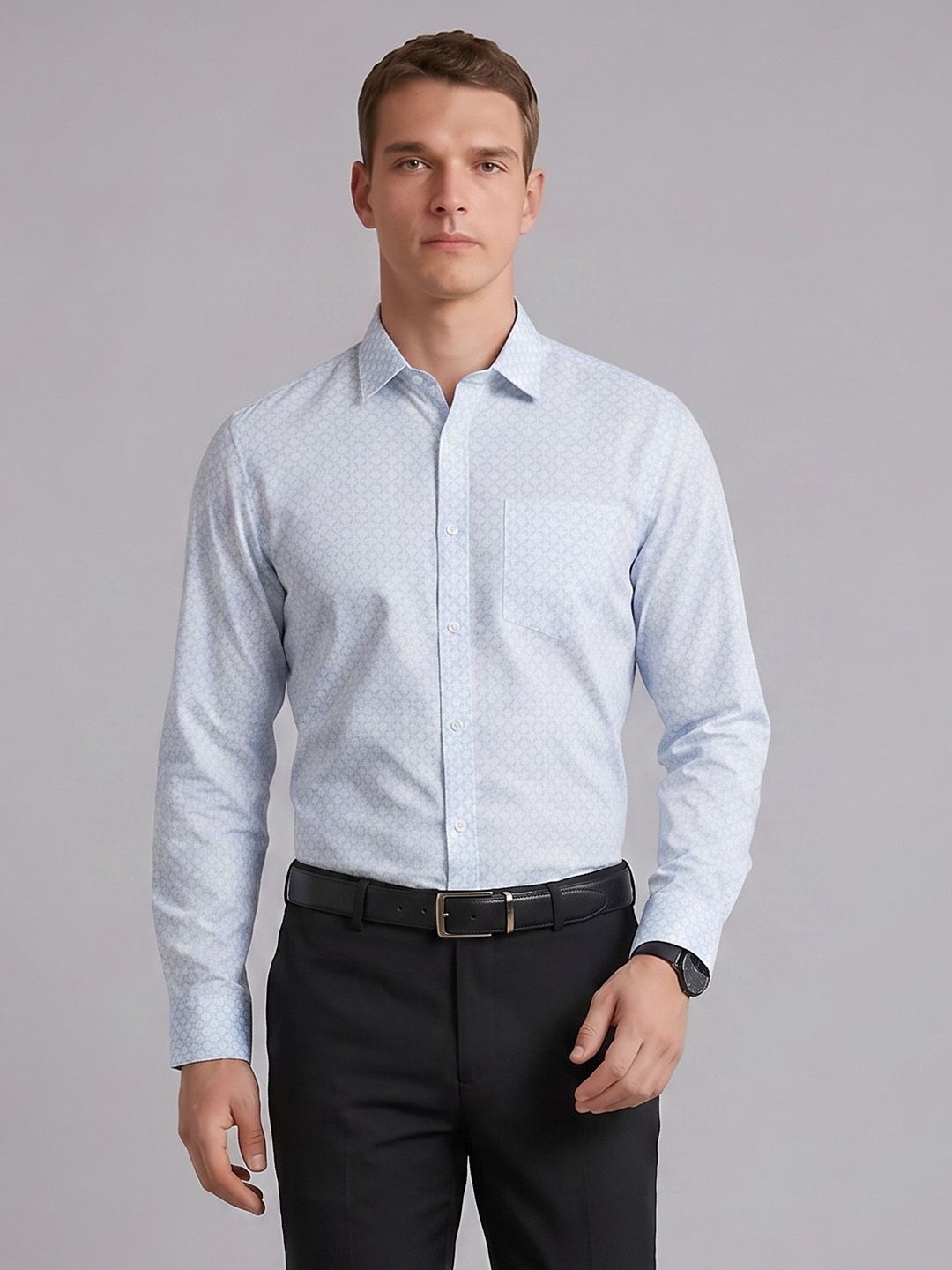 Blackberrys Blackberrys Micro Ditsy Printed Pure Cotton Formal Shirt