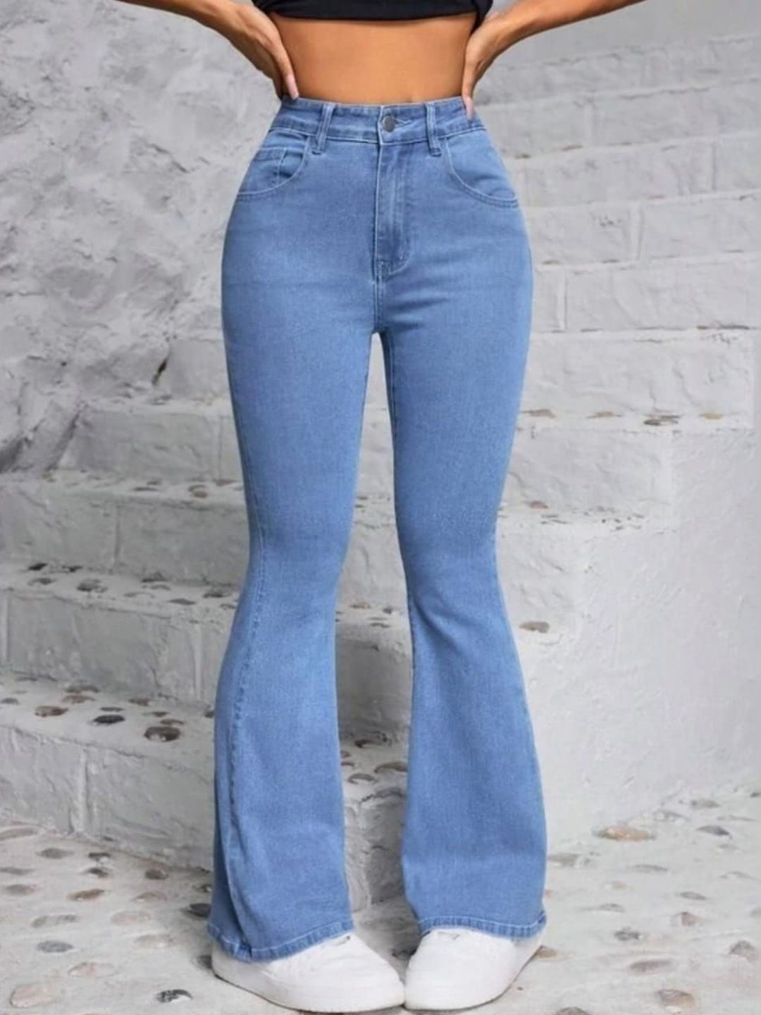 HERE&NOW Women Bootcut High-Rise Stretchable Jeans