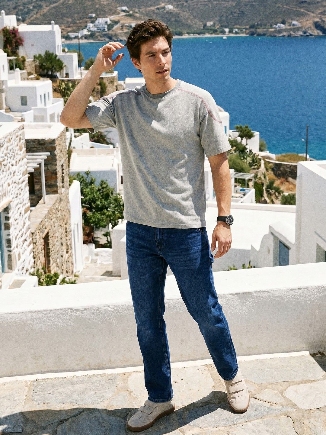 Mast & Harbour Men Straight Fit Pure Cotton Jeans