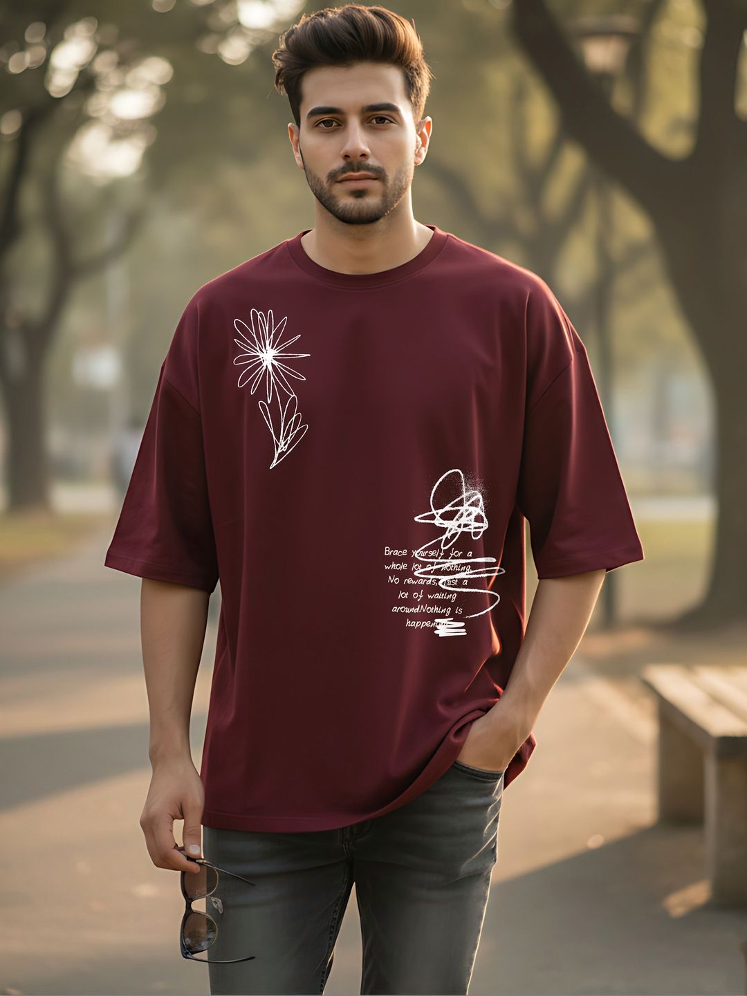 Kook N Keech Men Printed Drop-Shoulder Sleeves T-shirt