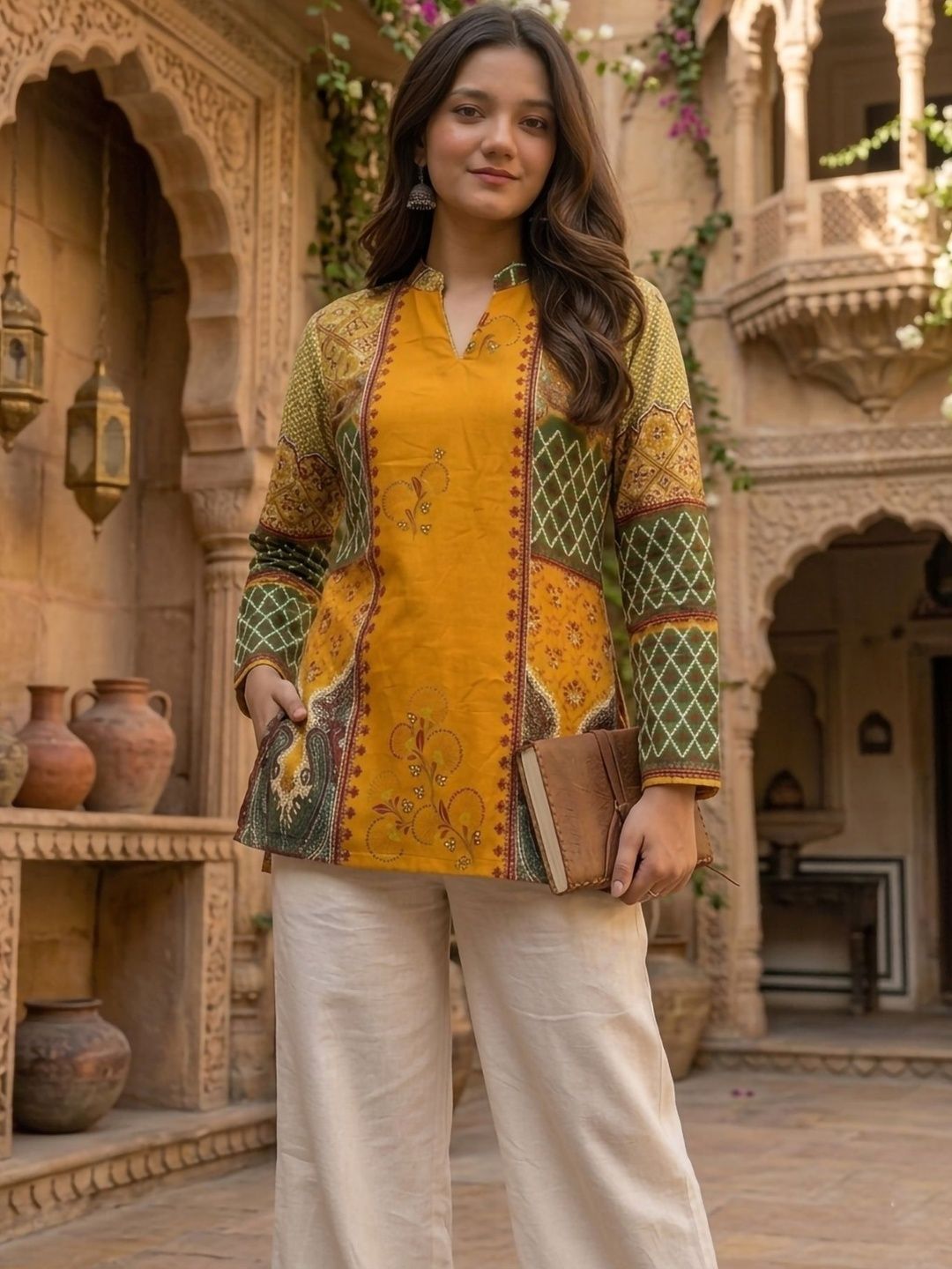Anouk Mirage Anouk Mirage Ethnic Motifs Printed Pure Cotton Blend Kurti