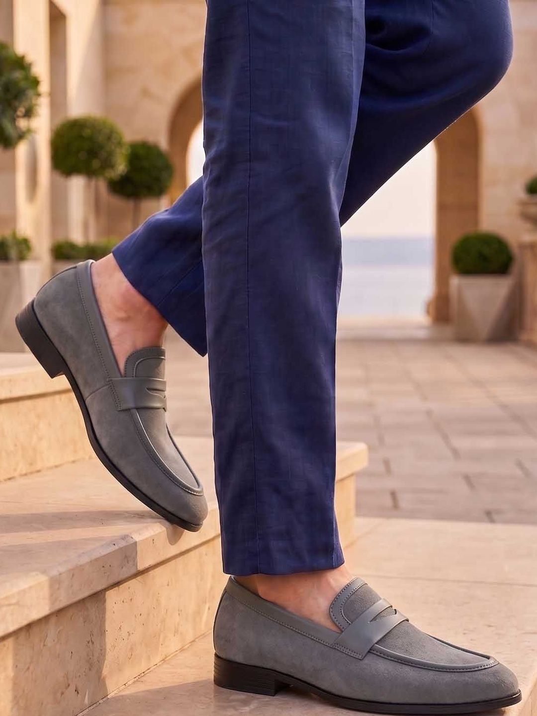 HERE&NOW Men Synthetic Leather Round Toe Slip-On Formal Loafers