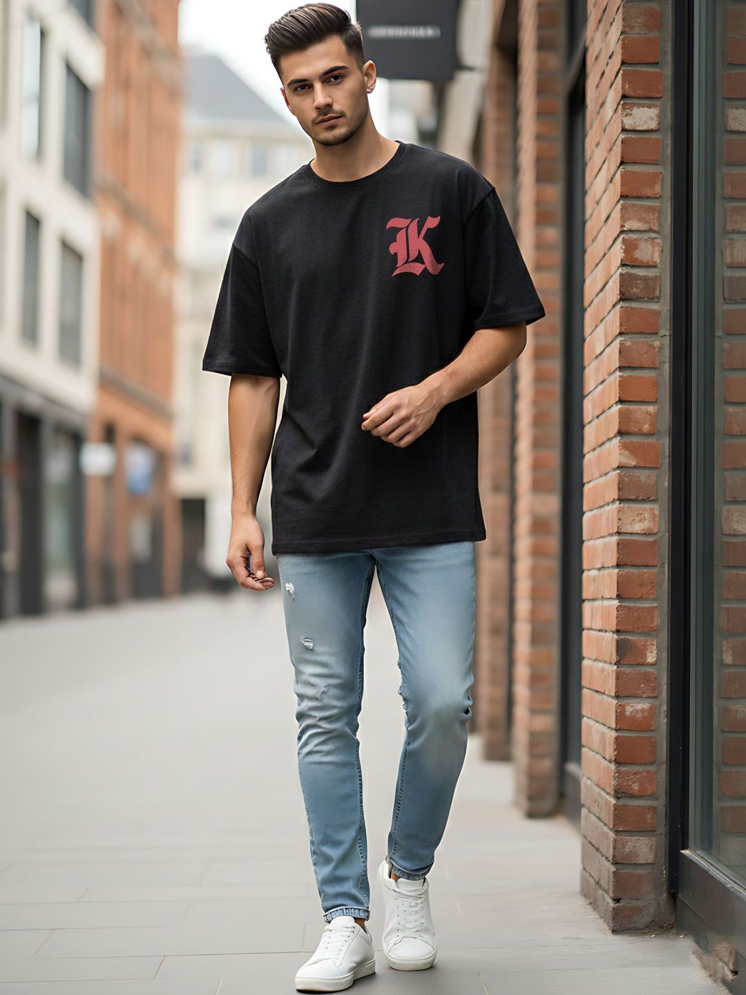 Kook N Keech Men Printed Drop-Shoulder Sleeves T-shirt