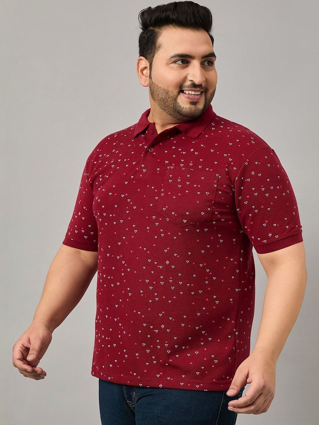 SZN Men Printed Polo Collar Pockets T-shirt