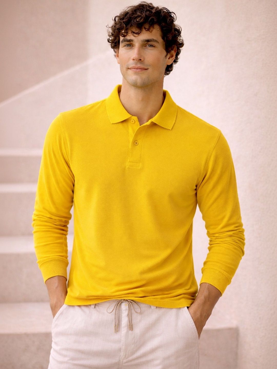 Mast & Harbour Men Polo Collar T-shirt
