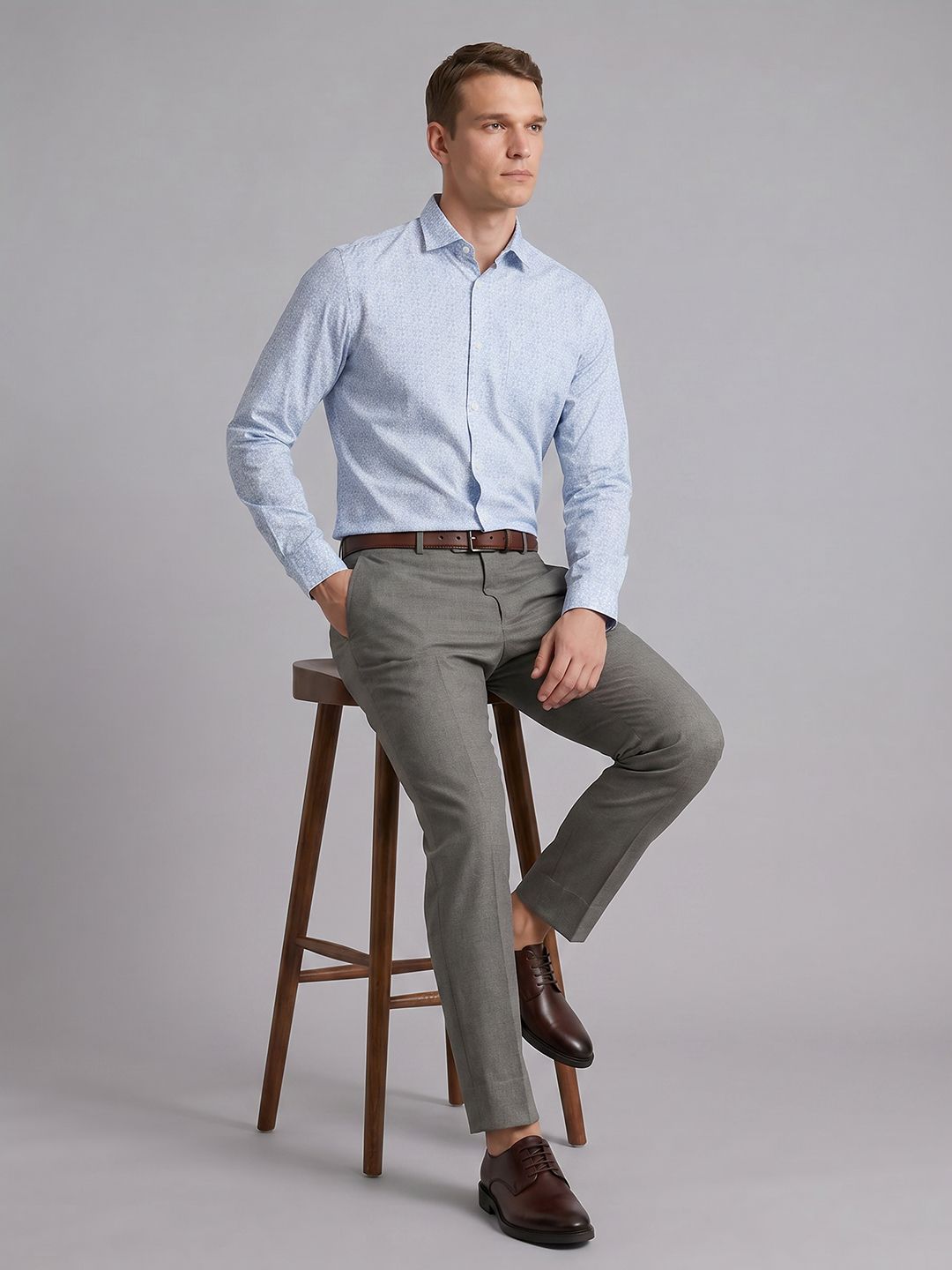 Blackberrys Micro Ditsy Printed Pure Cotton Formal Shirt