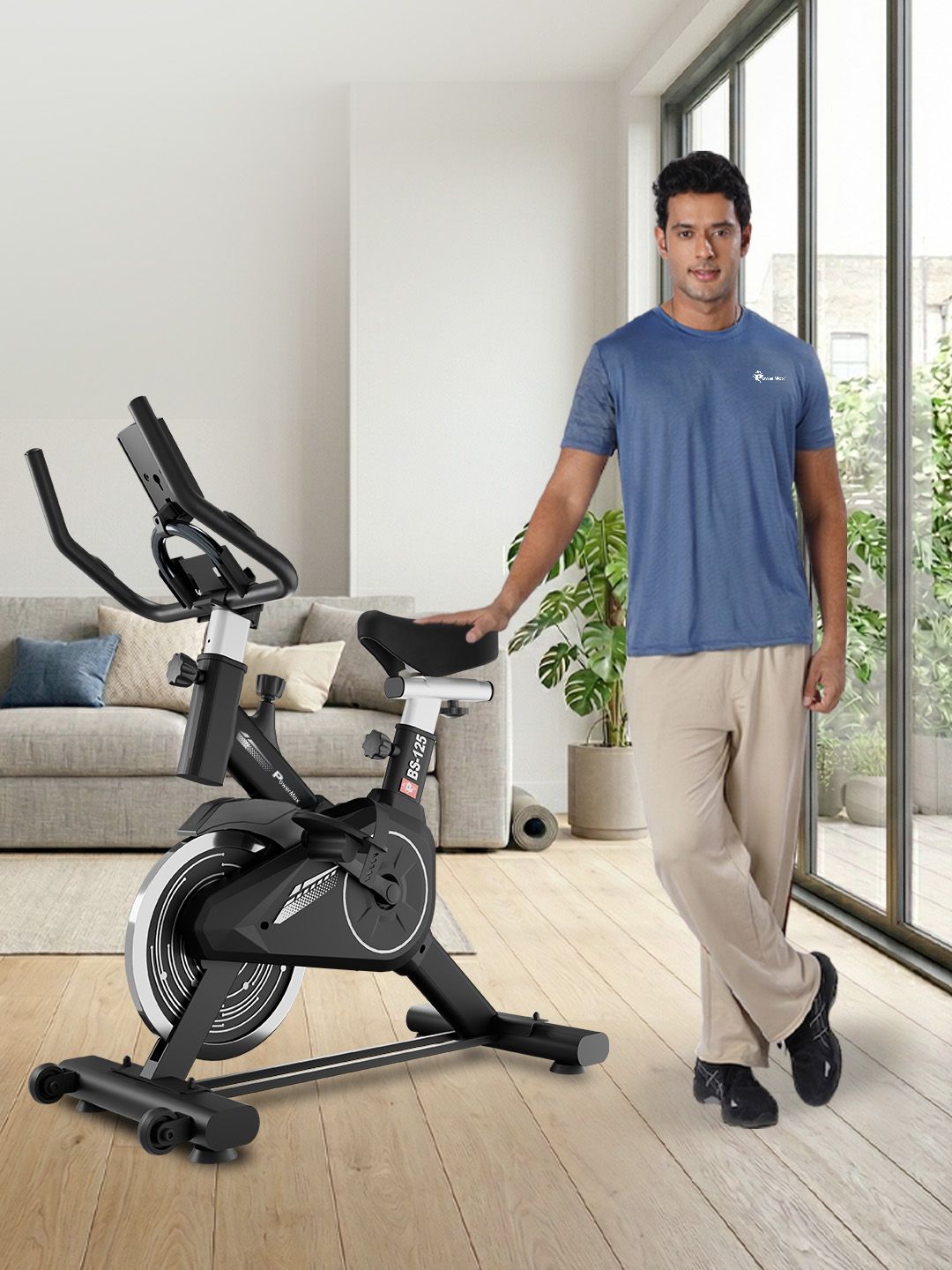 PowerMax Fitness PowerMax Fitness BS-125 Upright Pulse Sensor Smooth Home Cardio Bike