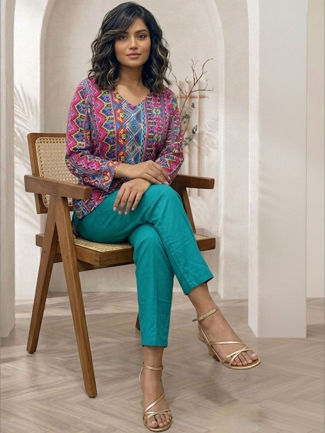 KALAMIR Printed Tunic with Trousers