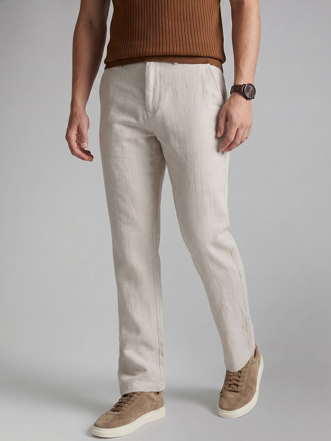 Louis Philippe Jeans Louis Philippe Jeans Men Pure Cotton Trousers