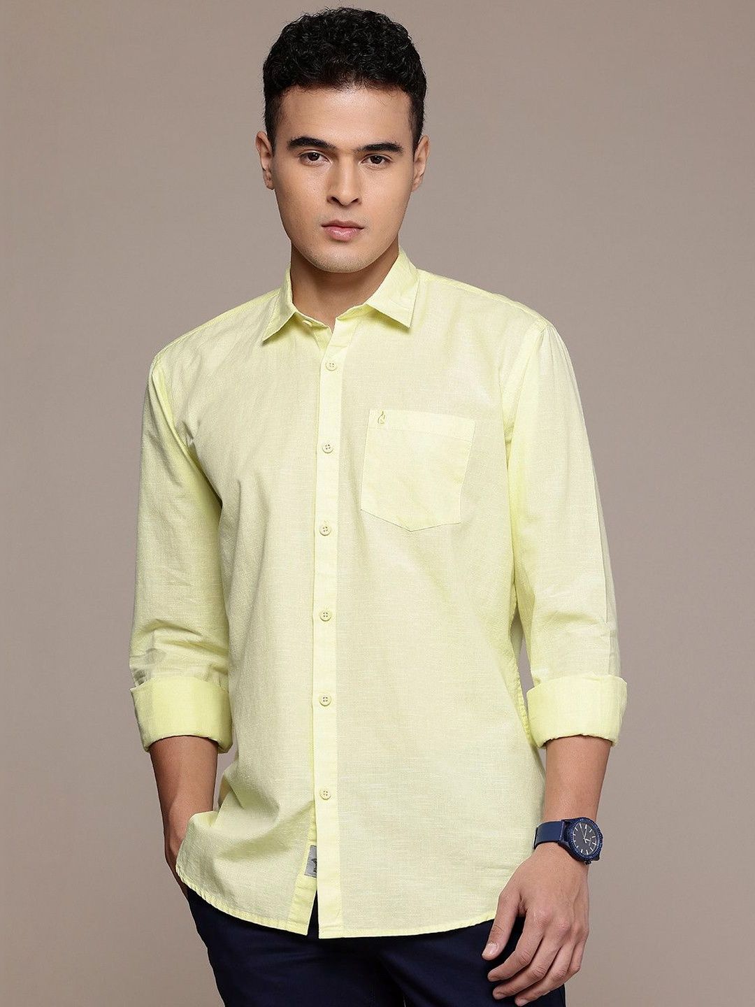 BS BLUE SQUAD Cotton Linen Casual Shirt