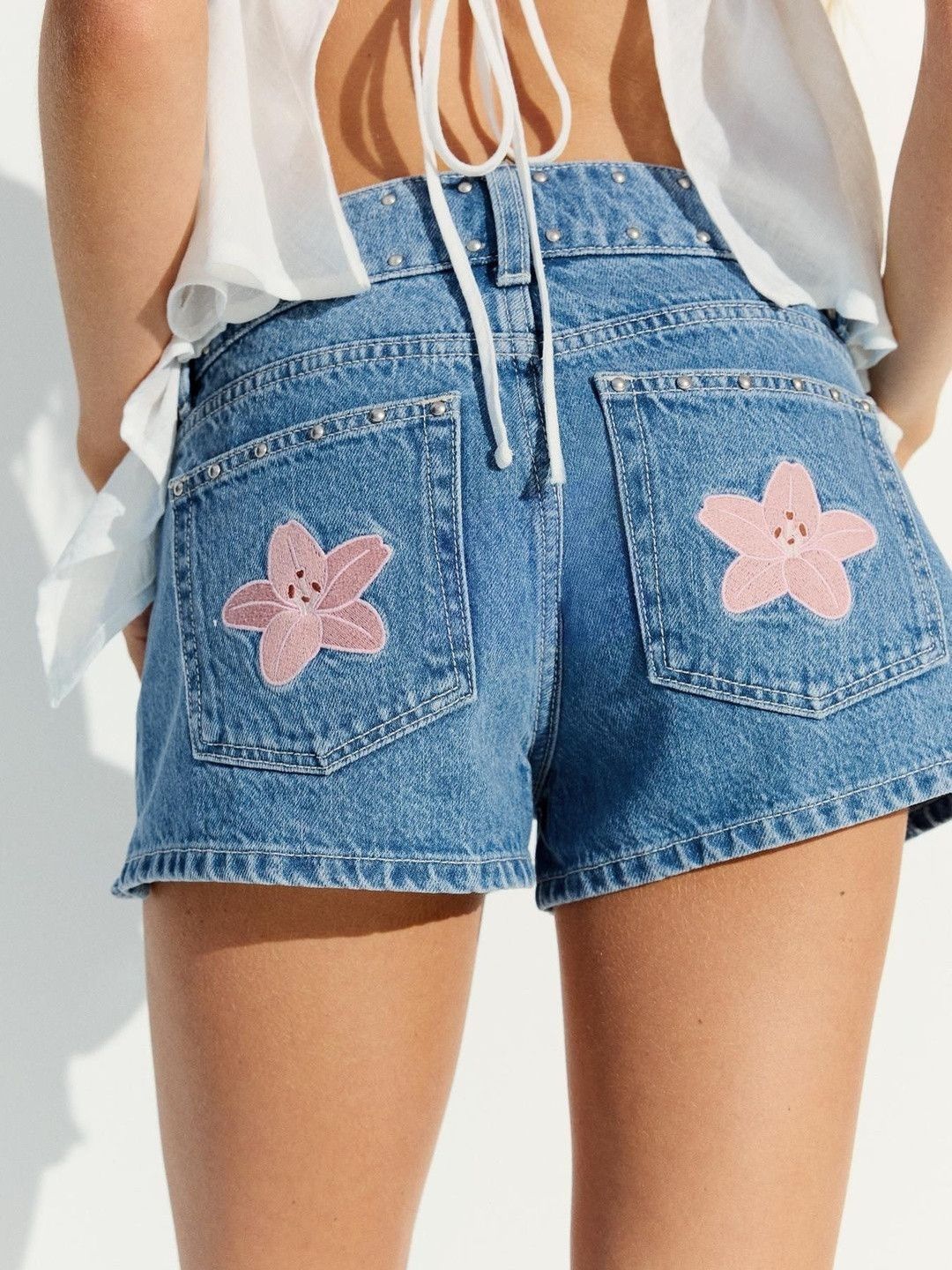 Pure Cotton Denim Print Shorts