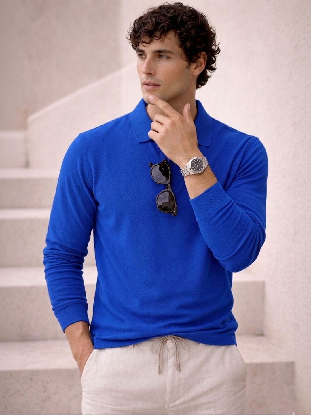 Mast & Harbour Men Polo Collar T-shirt