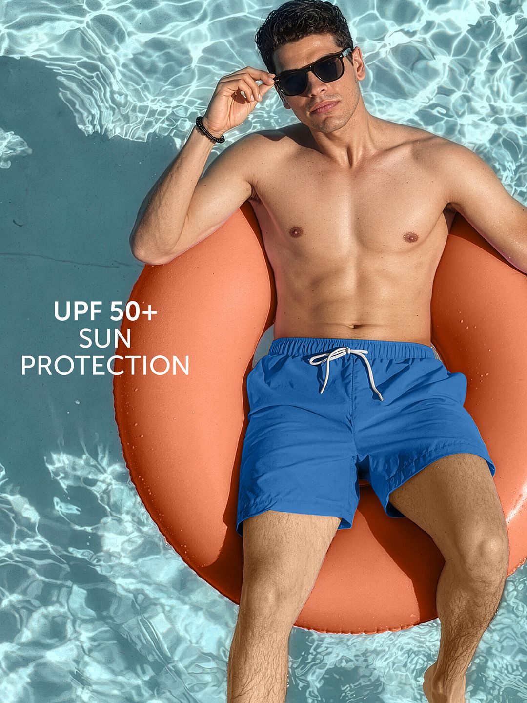 Buy XYXX Men Solid Aqua Olympic Blue Regular fit Quick Dry Swim