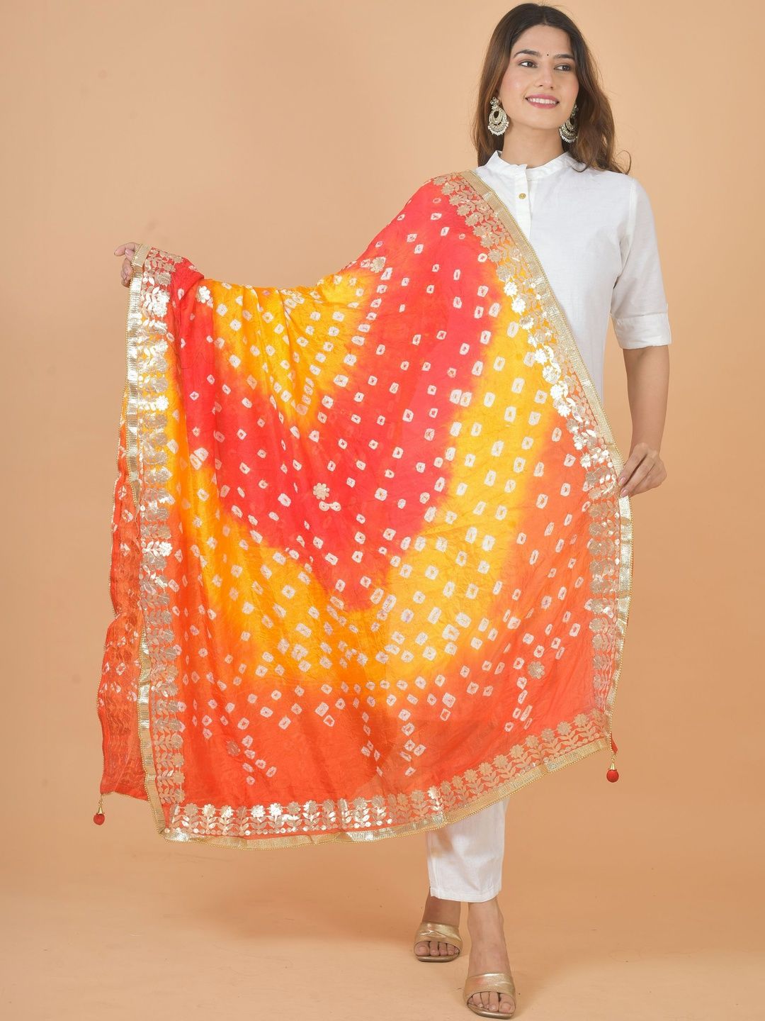 Kuhika Dyed Art Silk Dupatta with Zari
