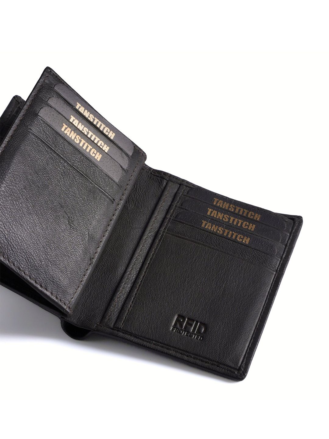 Buy TANSTITCH Men Textured Leather Two Fold Wallet - Wallets for