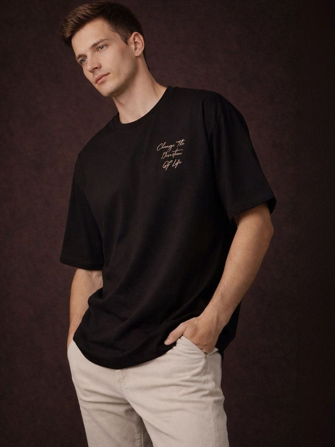 Mast & Harbour Men Typography Printed T-shirt