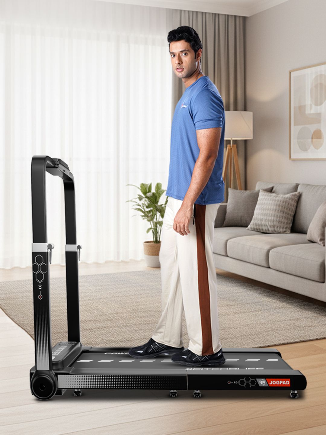 PowerMax Fitness PowerMax Fitness Jogpad 4HP Walking Pad Shock Absorption Smooth Walk
