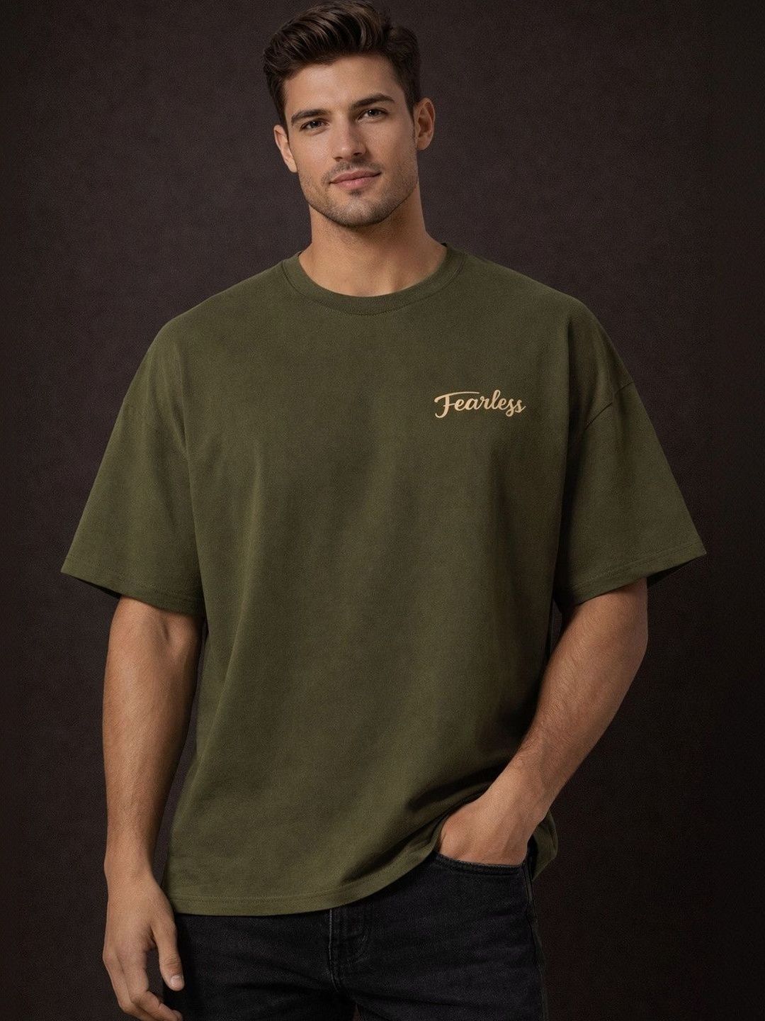 Mast & Harbour Men Printed Drop-Shoulder Sleeves T-shirt