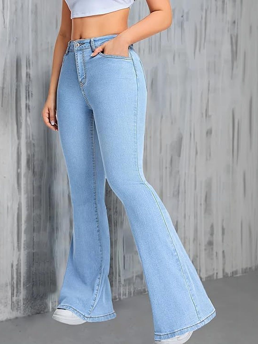 HERE&NOW Women Bootcut High-Rise Stretchable Jeans