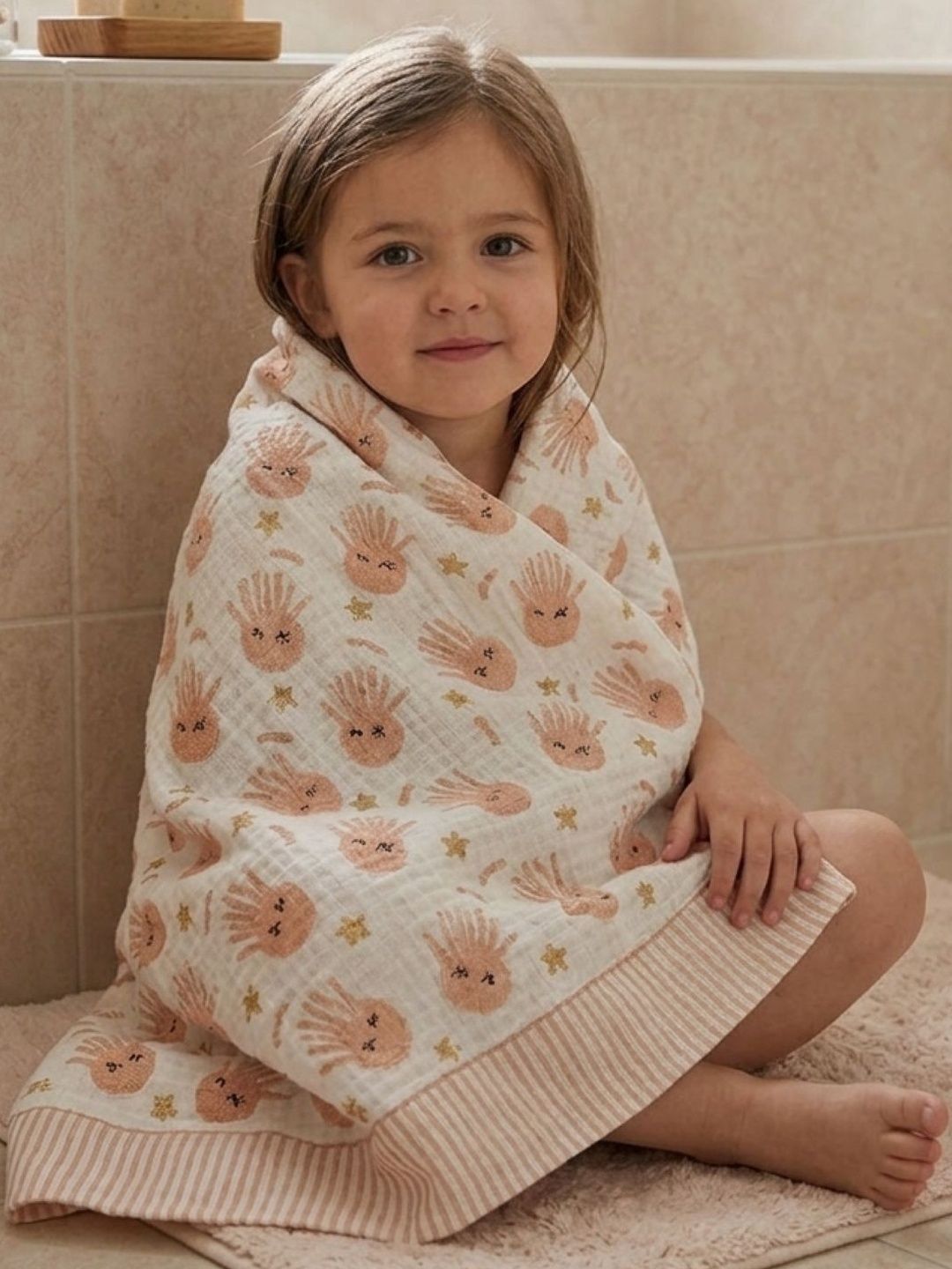 Tittertots Tittertots Pink 1 Cotton 210 GSM Bath Towel