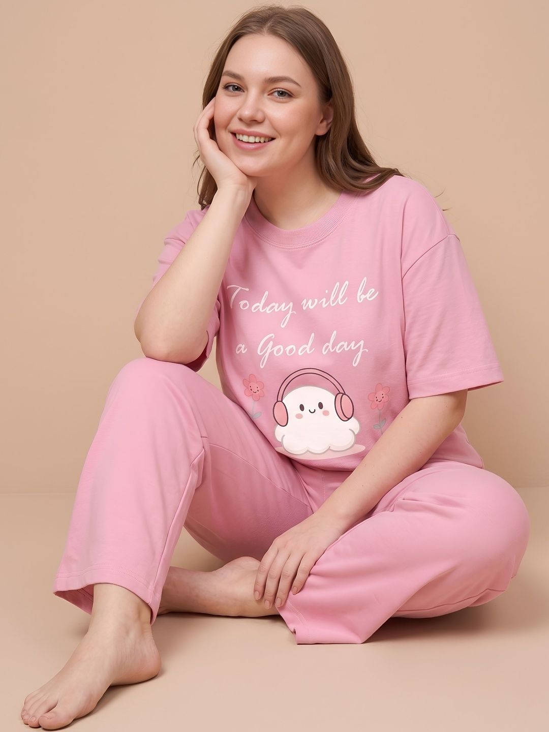 My Swag Cotton Printed T-shirt with Trousers